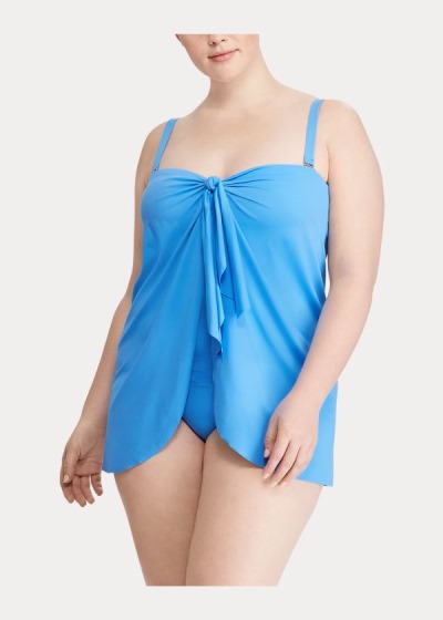 One-Piece Ralph Lauren Mujer Azules Claro - Mesh-Overlay - TMFVP3705